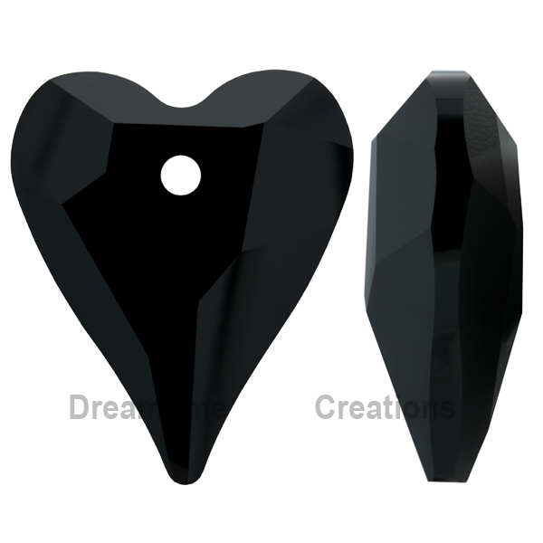 Dreamtime Crystal DC 6240 Wild Heart Pendant Jet 37mm